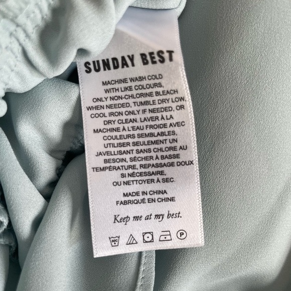 Aritzia Sunday Best Kimberley Front Tie Blouse in Baby Blue Size Medium - Picture 2 of 6